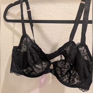 Savage X Fenty Black Lace Bra Unlined